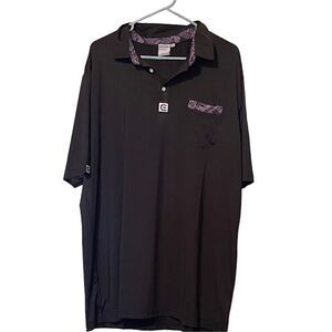 Rockwell Mens Black Purple Collared Short Sleeve Golf Polo Size 2XL